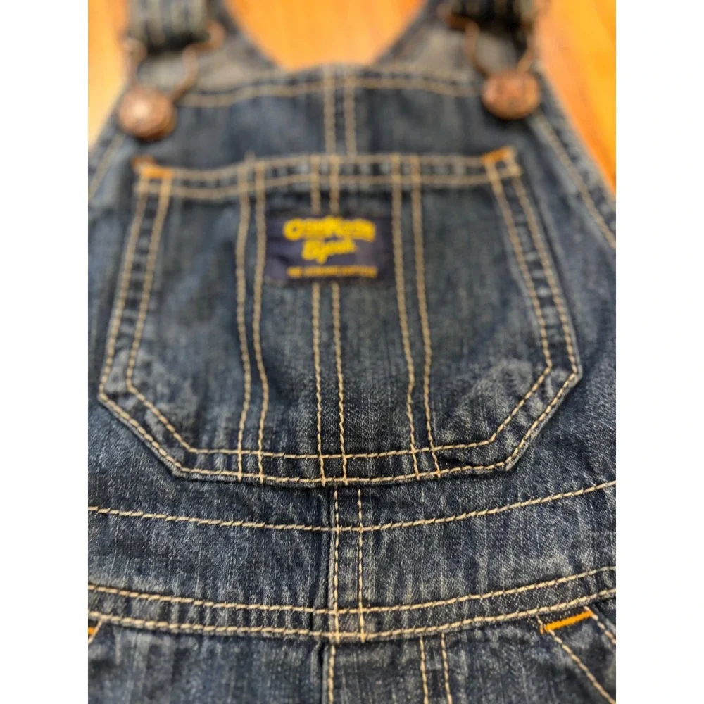 OshKosh Bgosh Toddler Boys Denim Vestbak Carpenter Overalls Blue 18 Months